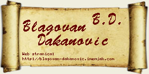 Blagovan Dakanović vizit kartica